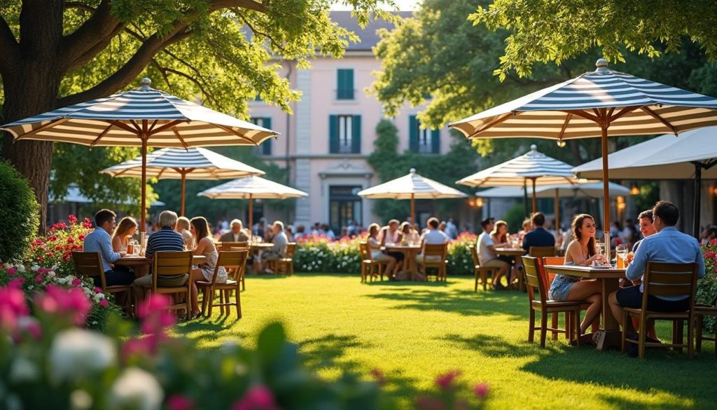 découvrez le jardin biergarten de grenoble, un véritable havre de paix au cœur de la ville. profitez d'un espace verdoyant et chaleureux pour vous détendre, déguster des bières artisanales et savourer des plats locaux dans une ambiance conviviale.